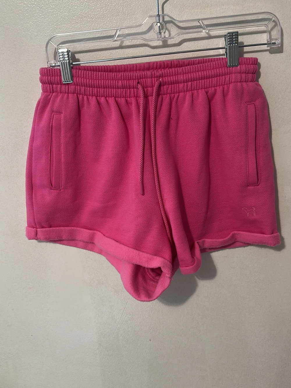 PINK Victoria's Secret Bright Pink Drawstring Athletic Shorts